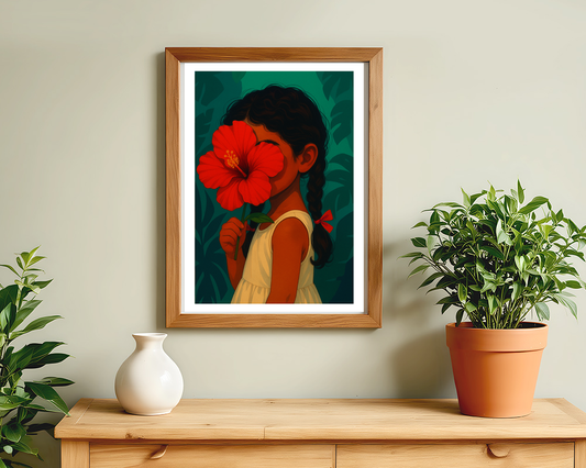 Hibiscus Wall Posters – 300 GSM Art Print (without frame)