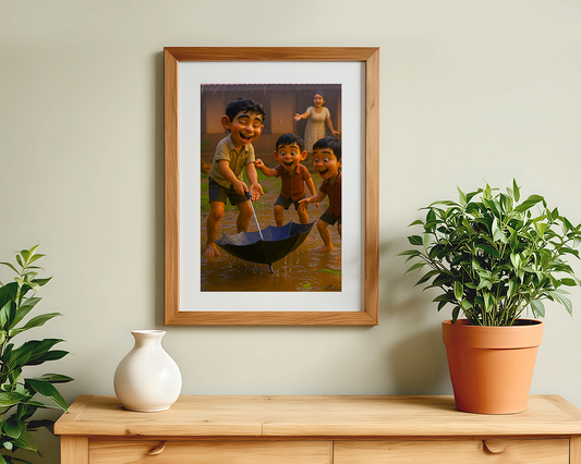 A 90's Rainy Day Wall Posters – 300 GSM Art Print (without frame)